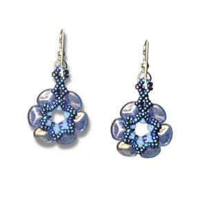 Hand Made Crystal Star Beaded Earrings